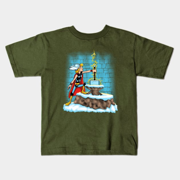 king arthor Kids T-Shirt by harebrained